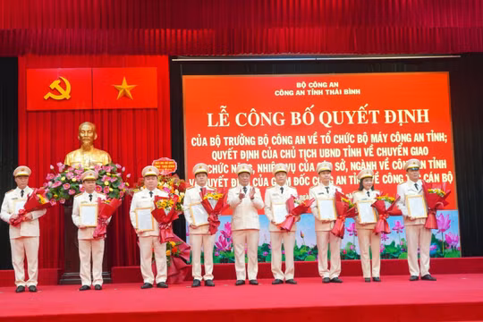 Thái Bình: Quyết định giải thể công an huyện, thành phố từ ngày 1/3/2025