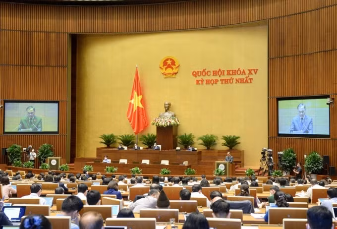 Quang cảnh phiên họp của Quốc hội chiều 23/7.