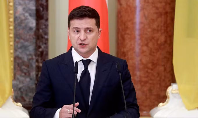 Tổng thống Ukraine phát biểu trong cuộc họp báo chung với Tổng thống Phần Lan tại Kyiv hôm 22/10 - Ảnh: Reuters.