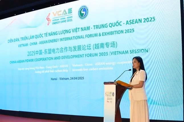 Bà Nguyễn Thị Thanh Bình, Phó Tổng Giám đốc Tập đoàn T&amp;T Group, Chủ tịch T&amp;T Energy, Phó Chủ tịch Hiệp hội Năng lượng Việt Nam phát biểu tại Diễn đàn