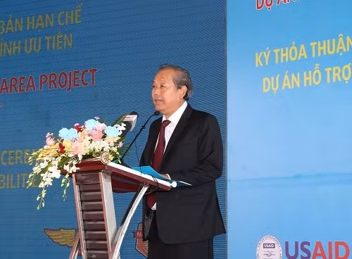 Phó Thủ tướng Thường trực Chính phủ Trương Hòa Bình phát biểu tại buổi lễ. Ảnh: VGP