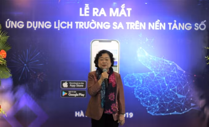 Bà Trương Mỹ Hoa, Nguyên Phó Chủ tịch nước Cộng hòa xã hội chủ nghĩa Việt Nam phát biểu tại Lễ ra mắt.