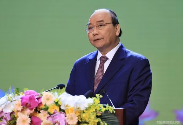 Thủ tướng Nguyễn Xuân Phúc phát biểu tại buổi lễ. Ảnh: VGP