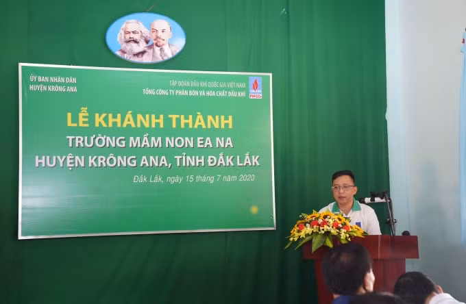 Đại diện PVFCCo phát biểu tại Lễ khánh thành.