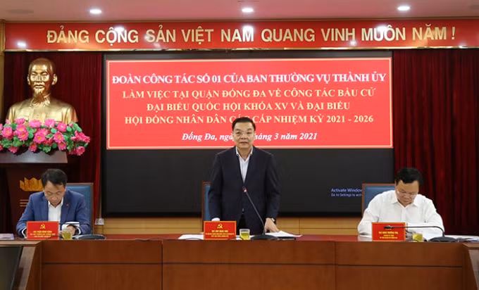 Đồng chí Chu Ngọc Anh phát biểu kết luận buổi làm việc