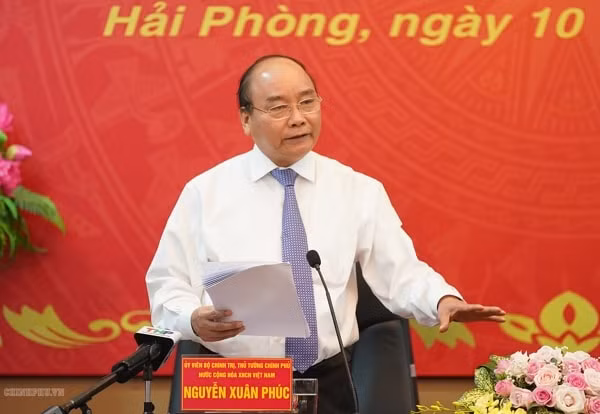 Thủ tướng phát biểu tại cuộc làm việc. Ảnh: VGP