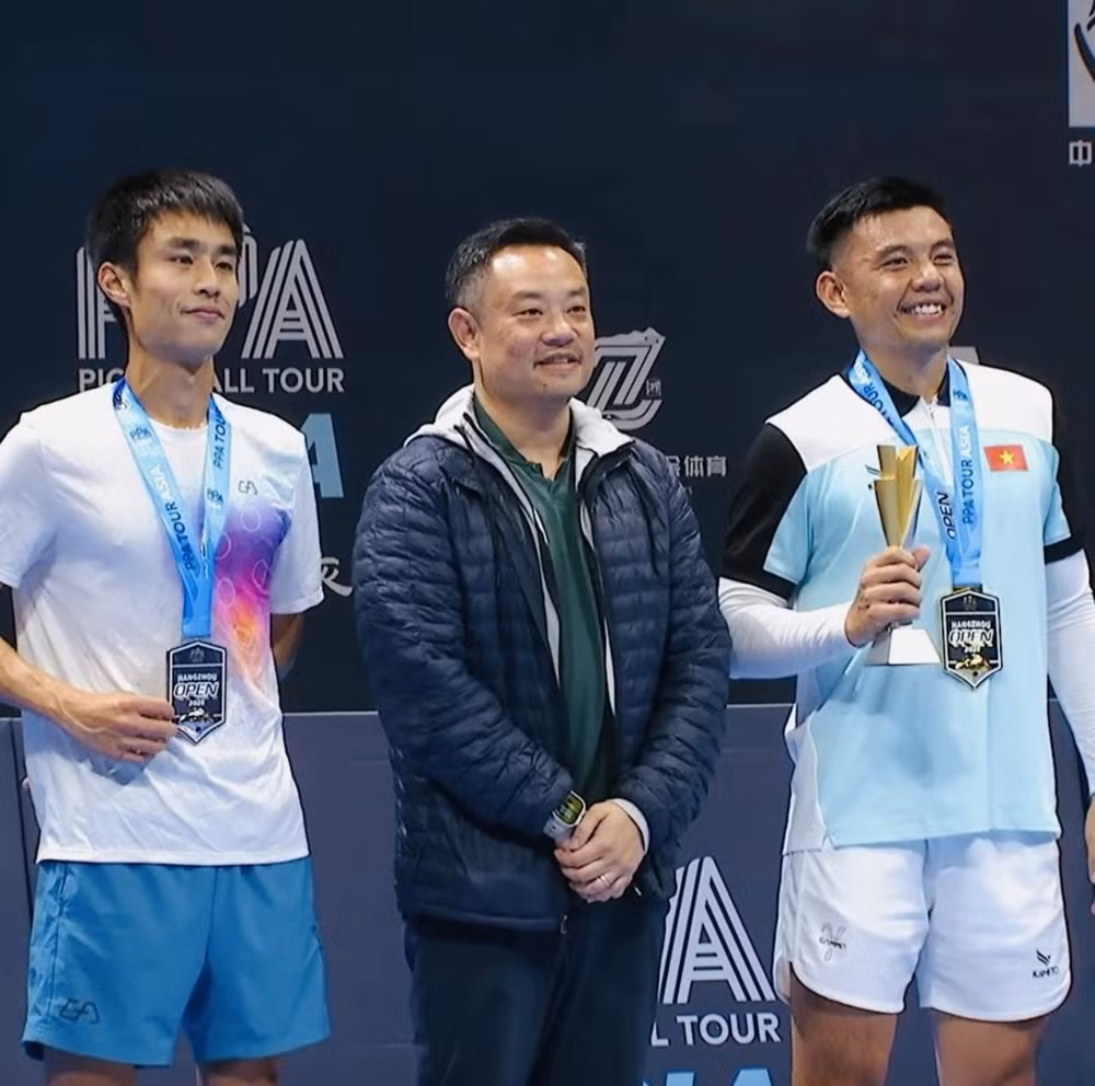 Đánh bại Jack Wong - tay vợt số một châu Á, Lý Hoàng Nam lần đầu vô địch danh hiệu PPA Tour. Ảnh TTVN