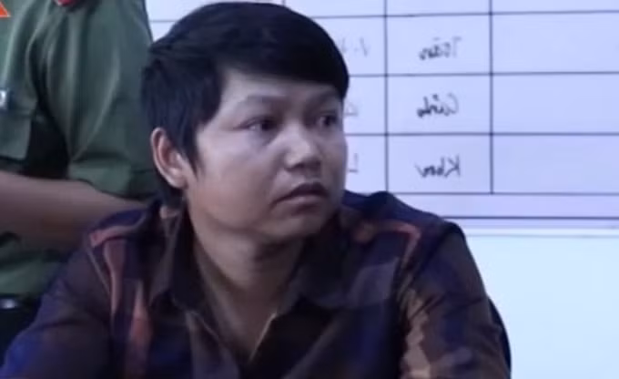 Nghi phạm Nguyễn Khắc Trọng tại cơ quan công an. (ảnh công an cung cấp)