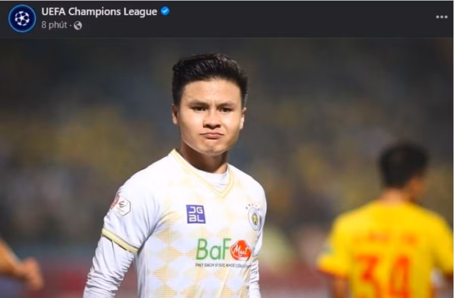 hinh anh quang hai bat ngo xuat hien tren fanpage champions league hinh 1