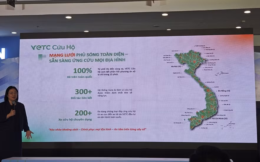 Trung tâm cứu hộ toàn quốc VETC 24/7 phủ sóng 100% xã phường