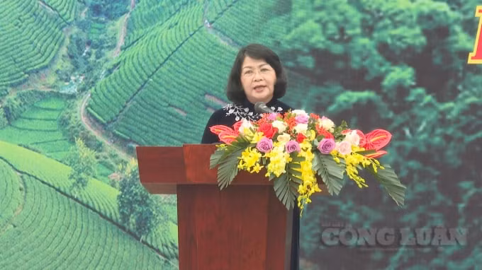 Phó Chủ tịch nước Đặng Thị Ngọc Thịnh phát biểu tại chương trình.