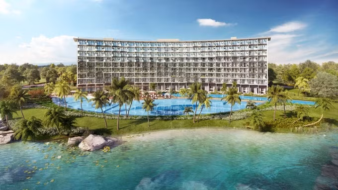 Dự án sở hữu 329 căn condotel cùng lối thiết kế mở giúp du khách dễ dàng tận hưởng vẻ đẹp đầy quyến rũ của bãi Ông Lang