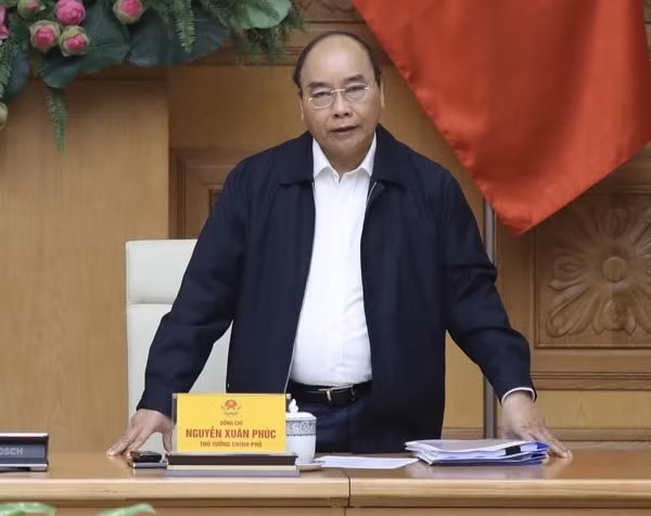 Thủ tướng Nguyễn Xuân Phúc phát biểu tại cuộc họp. Ảnh: VGP