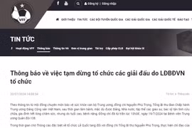 VFF tạm dừng tổ chức các giải bóng đá