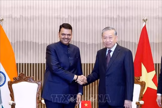 Tổng Bí thư, Chủ tịch nước Tô Lâm tiếp Thủ hiến bang Maharashtra Devendra Fadnavis