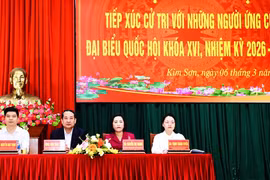 Các ứng cử viên đại biểu Quốc hội khóa XVI tiếp xúc cử tri tại Ninh Bình