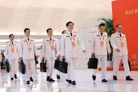 Đại biểu đến dự khai mạc Đại hội XIV của Đảng