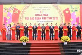 Khai mạc Hội Báo Xuân Phú Thọ 2026: Tôn vinh bản sắc và sự sáng tạo của báo chí Đất Tổ