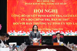 Công bố quyết định kiểm tra, giám sát đối với Ban Thường vụ Tỉnh ủy Sơn La