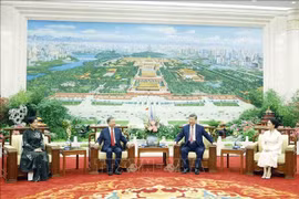 Tổng Bí thư, Chủ tịch nước Tô Lâm và Phu nhân cùng Tổng Bí thư, Chủ tịch nước Tập Cận Bình và Phu nhân dự tiệc trà