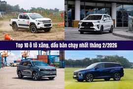 Top 10 ô tô xăng, dầu bán chạy tháng 2/2026: Mitsubishi ‘mất hút’, Toyota và Ford áp đảo