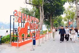 Phố phường Hà Nội rực rỡ cờ hoa chào năm mới 2026
