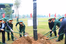 Quân khu 3 - Hưng Yên hưởng ứng Tết trồng cây, xây dựng môi trường xanh, sạch, đẹp
