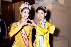 Bùi Khâu Minh Triết - Nam vương Nhí Thế giới tỏa sáng cùng biểu tượng sắc đẹp Miss Charm 2025 Anna Blanco Flores