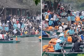 Quá tải, Khu du lịch Tràng An tạm dừng đón khách