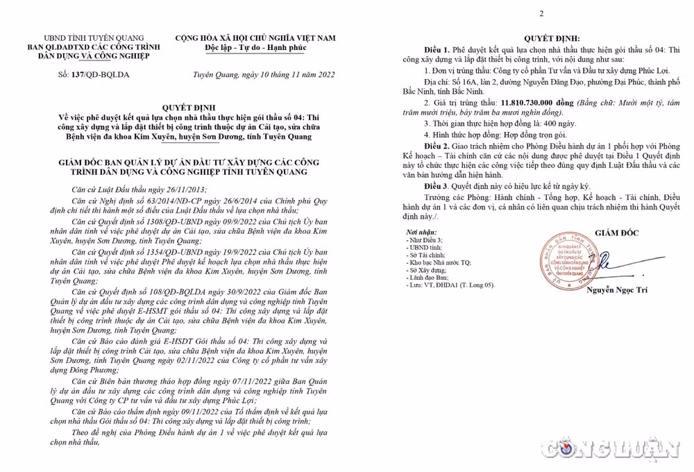 tuyen quang lo sang doanh nghiep lien tiep trung nhieu goi thau khung gia tri chuc ty nhung kinh doanh troi sut that thuong lai moi nam chi vai tram trieu hinh 2