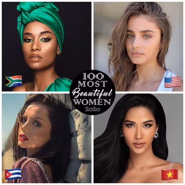 93. Zozibini Tunzi (Nam Mỹ), 94. Taylor Hill (Mỹ), 95. Ana De Armas (Cuba), 96. Hoàng Thuỳ (Việt Nam).