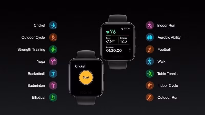Realme Watch được cài đặt Trợ lý sức khỏe 24/7.