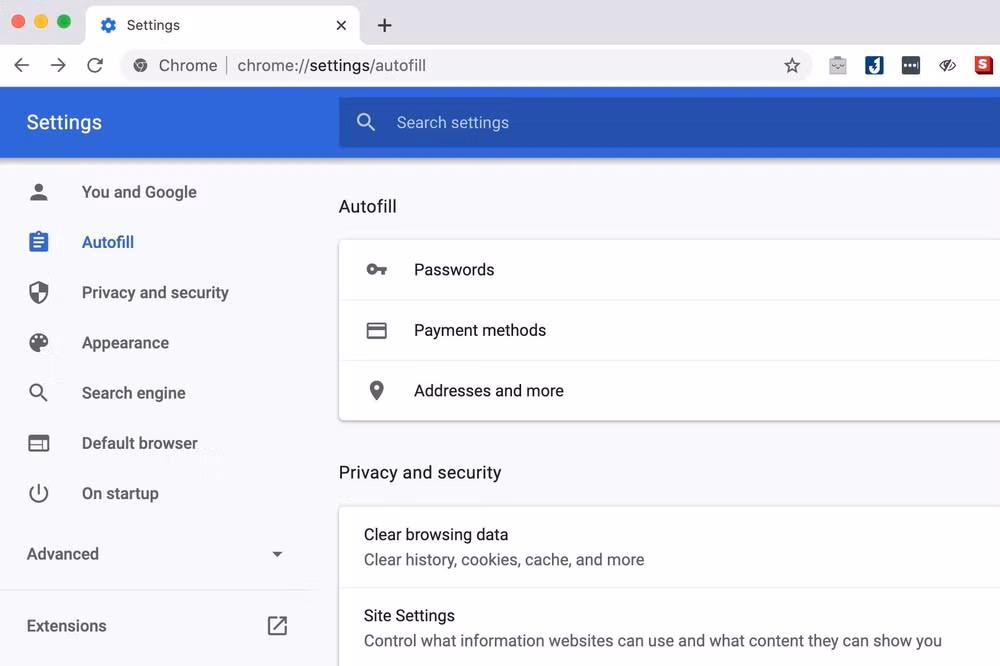 Cách xóa thông tin thẻ tín dụng trên Google Chrome.