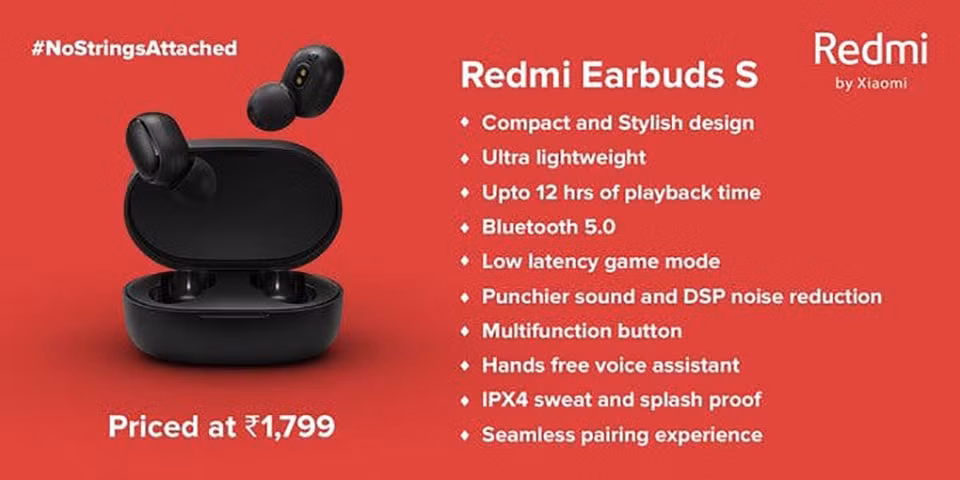 Earbuds S cũng có thiết kế gọn nhẹ với mỗi bên tai chỉ nặng 4.1 gram.