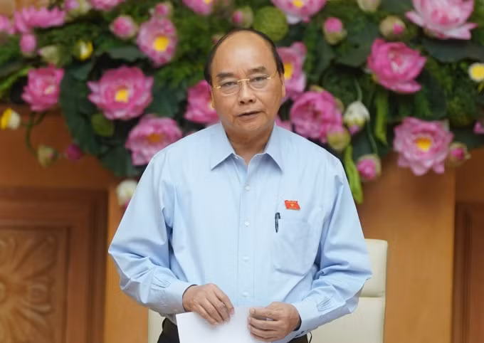 Thủ tướng Nguyễn Xuân Phúc phát biểu tại cuộc họp. Ảnh: VGP