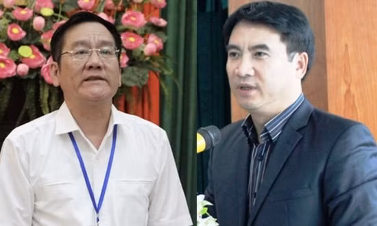 Ông Đặng Hồng Thái, Phó Chủ tịch UBND quận Thanh Xuân (trái) và ông Nguyễn Xuân Lưu, Chủ tịch UBND quận Thanh Xuân (phải). Ảnh: TP