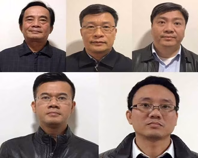 5 bị can: Đoàn Ánh Sáng, Ngô Duy Chính, Nguyễn Xuân Giáp, Phạm Hồng Quang, Đặng Thanh Nam trong vụ đại án nghìn tỷ liên quan đến Trần Bắc Hà.