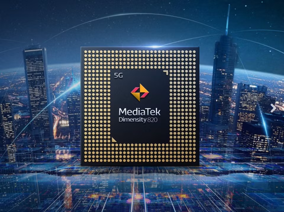 Chip MediaTek Dimensity 820 được xây dựng trên tiến trình 7nm hỗ trợ model 5G.