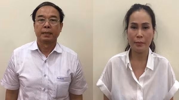 Bị can Nguyễn Thành Tài và Lê Thị Thanh Thúy