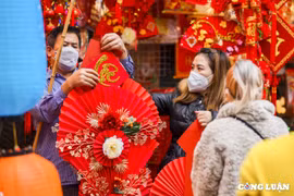 Người dân đổ ra đường mua sắm đồ trang trí Tết