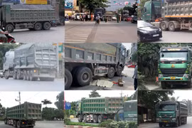 Xe quá khổ, quá tải tung hoành chạy suốt ngày đêm trên Quốc lộ 32 (Hà Nội)