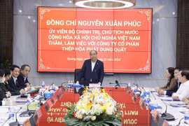 Chủ tịch nước Nguyễn Xuân Phúc thăm, làm việc tại Công ty CP Thép Hòa Phát Dung Quất