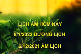 Lịch âm hôm nay: Xem tốt xấu 8/1/2022 tức 6/12/2021 âm lịch