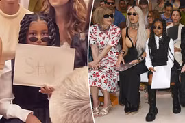 Con gái Kim Kardashian tỏ ra khó chịu khi bị chụp ảnh tại sàn diễn thời trang