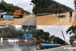 Thi công dự án cấp nước sông Đà giai đoạn II “bẫy” người đi đường