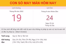 Con số may mắn hôm nay 19/9/2022 thứ 2, ngày 24/8 âm lịch