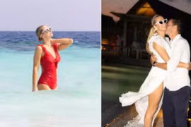 Vợ chồng Paris Hilton nghỉ dưỡng ở Maldives, kỷ niệm 1 năm ngày cưới