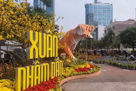 Đường hoa Nguyễn Huệ 2022 đang dần lộ diện