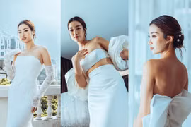 Hoa hậu Đỗ Mỹ Linh bất ngờ tung ảnh diện váy cưới phá cách