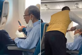 Hết hồn hình ảnh hành khách mang dao lên máy bay